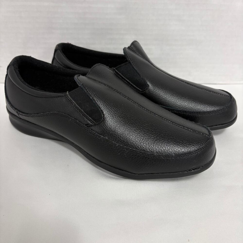 Cobbie Cuddlers Hanson Mens 11W Black Leather Memo Tech Slip On Loafers